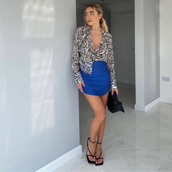 ZARA TEXTURED WEAVE MINI SKIRT - Picture 12 of 14